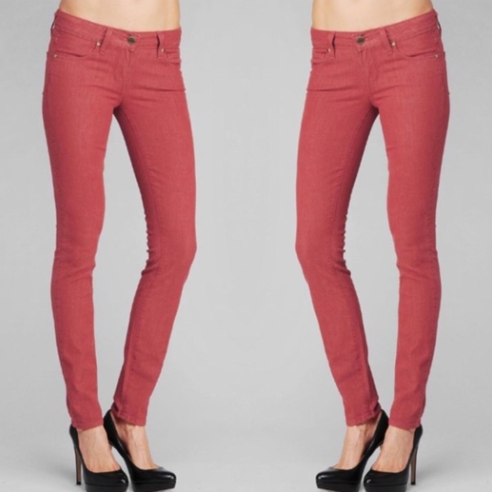 Paige Verdugo Skinny Jeans Brick Red size 23